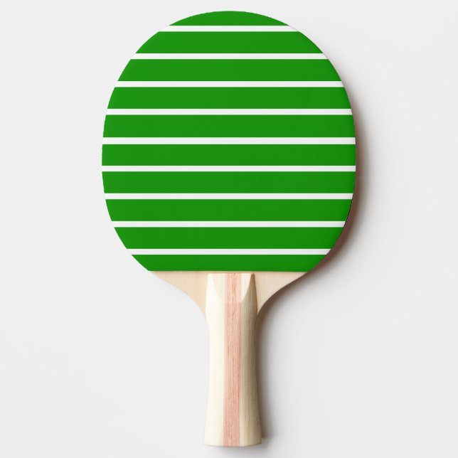 Grönt och vitt randigt mönster pingisracket (Framsidan)