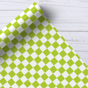 Grönt och vitt schackbrädemönster presentpapper