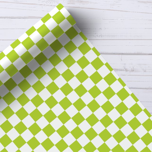 Grönt och vitt schackbrädemönster presentpapper (Skapare uppladdad)