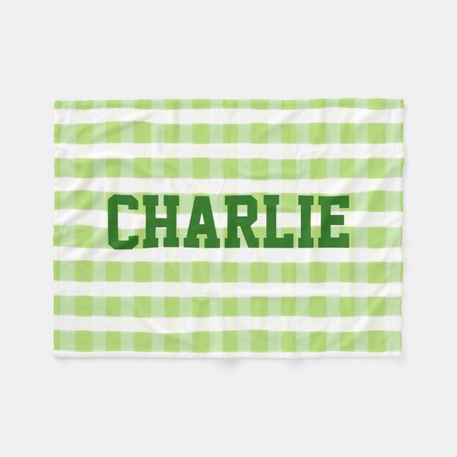 Grönt och vitt skal fleecefilt (Framsidan (Horisontell))