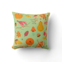 Grönt och vitt vackert dekorativ kudde