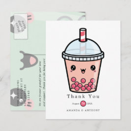  Grönt och vitt vattenfärg blomstermönster tackkor Vykort