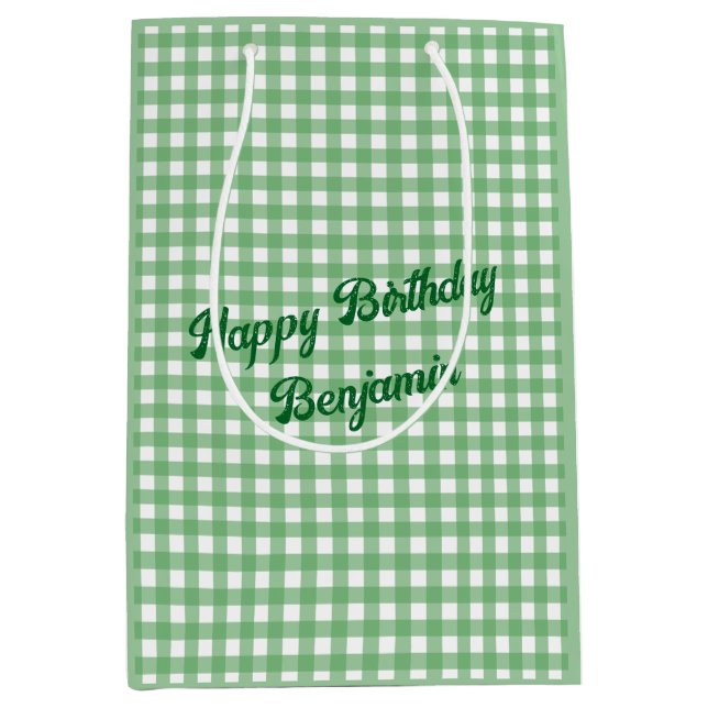 Grönt och White Gingham Mönster (Framsidan)