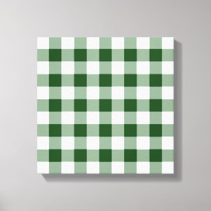 Grönt och White Gingham Mönster Canvastryck