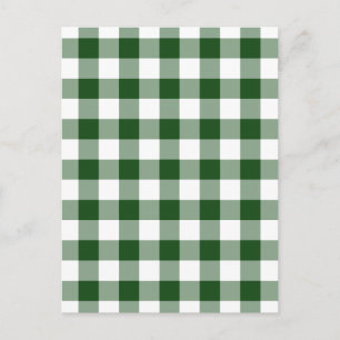 Grönt och White Gingham Mönster Vykort