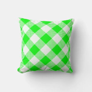 Grönt och White Gingham på en Pillow Kudde
