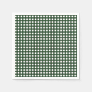 Grönt och White Gingham Pappersservett