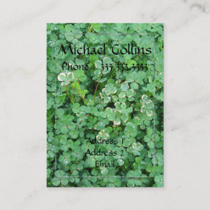 Grönt och White Irish Shamrock Affärskort Visitkort