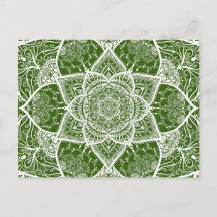 Grönt och White Mandala - Loergann i Marsh Vykort