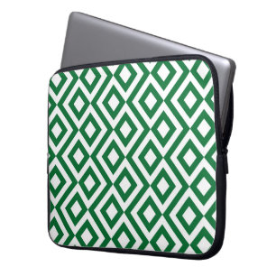 Grönt och White Meander Laptop Sleeve