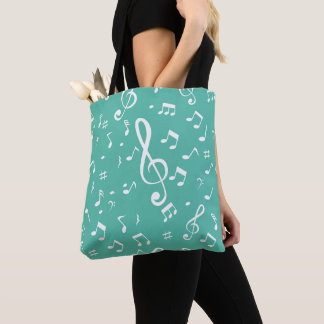 Grönt och White Music Älskare Tote Bag Tygkasse