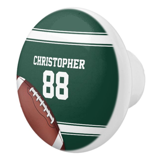 Grönt och White Rand Jersey Grid Järn Football Knopp (Höger)