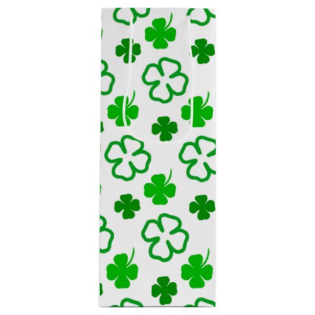 Grönt och White Shamrock St Patrick's Day Gift Bag (Framsidan)