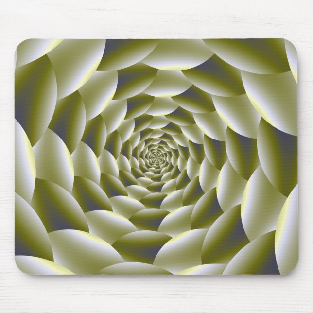 Grönt och White Spiral Mousepad Musmatta (Framsidan)