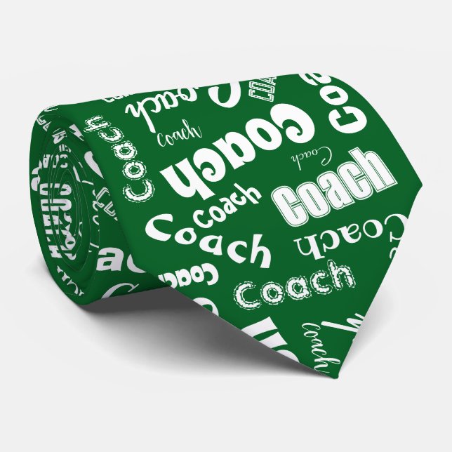 Grönt och White Team Coach Tack Gift Namn Art Slips (Rullad)