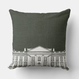 Grönt och White Washington DC Whitehouse Kudde