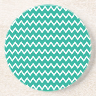 Grönt och White Zigzag Mönster Underlägg