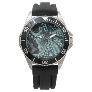 Grönt Octopus Färgpenna Karta Armbandsur