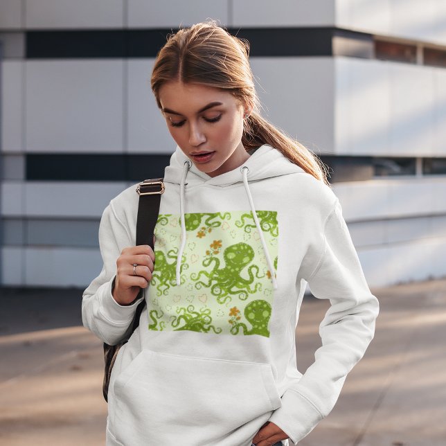 Grönt Octopus Hoodie T Shirt (Skapare uppladdad)