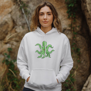 Grönt Octopus-tecken Quirky Sea Monster T Shirt