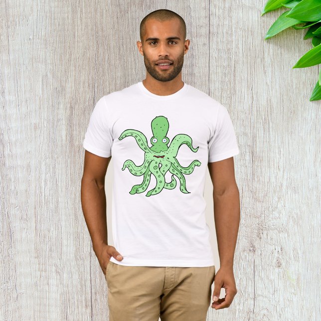 Grönt Octopus-tecken Quirky Sea Monster T Shirt (Skapare uppladdad)