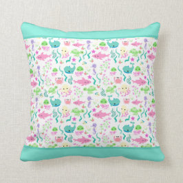 Grönt Octopus Whale Ocean Beach Vatten Baby | Kid Kudde