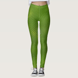 Grönt ödlatryck leggings