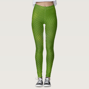 Grönt ödlatryck leggings