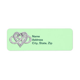 Grönt Ofinity Heart Adressetiketter Returadress Etikett