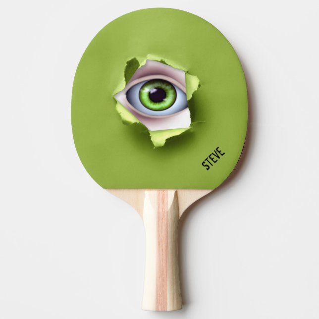 Grönt Öga Boll Ping Pong Paddle Pingisracket (Framsidan)
