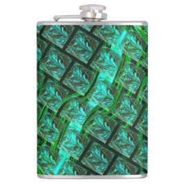 "Grönt ögon i rutnät", skrapad och suddig Fickplunta