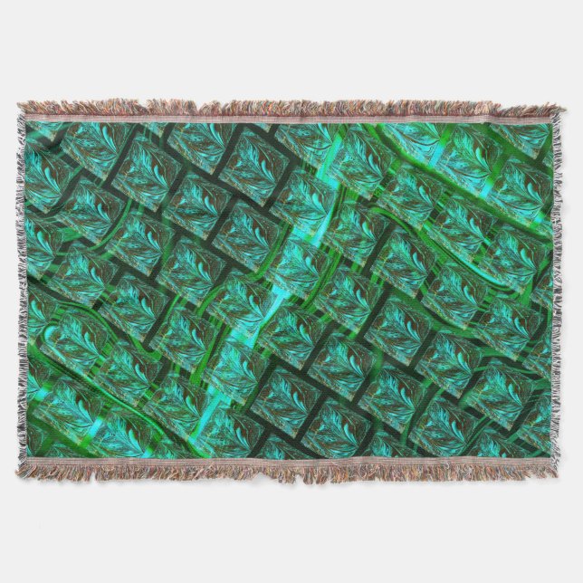 "Grönt ögon i rutnät", skrapad och suddig Filt (Framsidan)