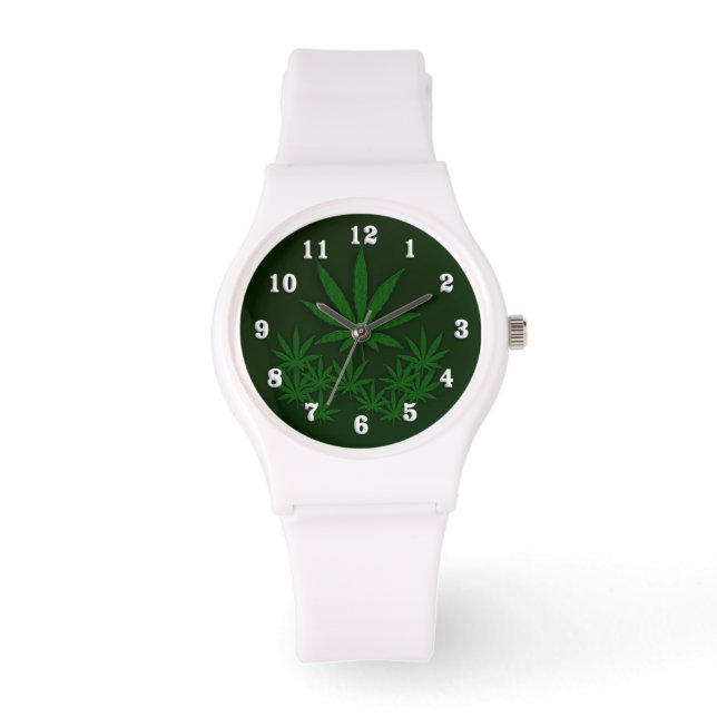 Grönt Ogräs Armbandsur (Framsida)