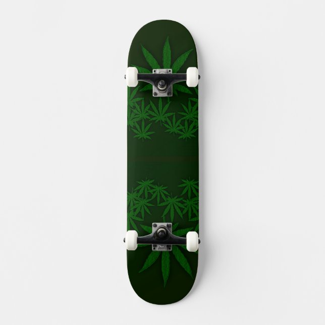 Grönt ogräs old school skateboard bräda 18 cm (Framsida)