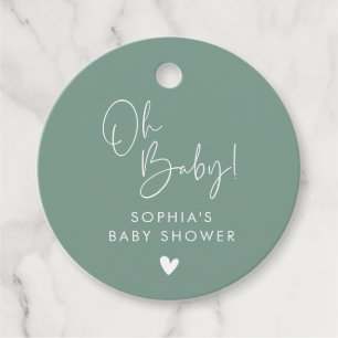 Grönt Oh Baby Modern Boho Baby Shower Gåvor Etiketter