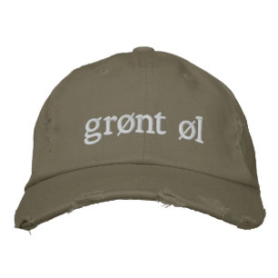 Grönt öl broderad keps