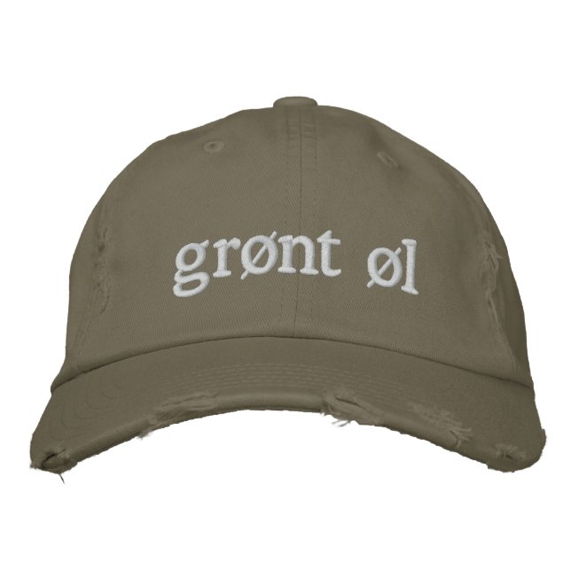 Grönt öl broderad keps (Framsida)