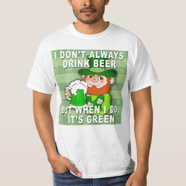 Grönt Öl för St patricks day Meme Humor T Shirt (Framsida)