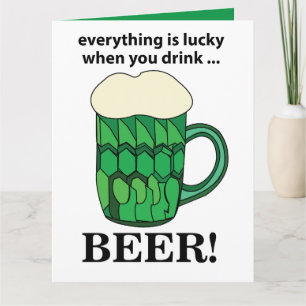 Grönt Öl Lucky St Patricks Day Grönt Öl Kort