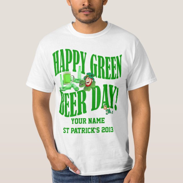 Grönt öldag St Patrick's Tee (Framsida)