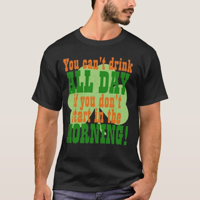 Grönt öledagen Drickande humor T Shirt (Framsida)