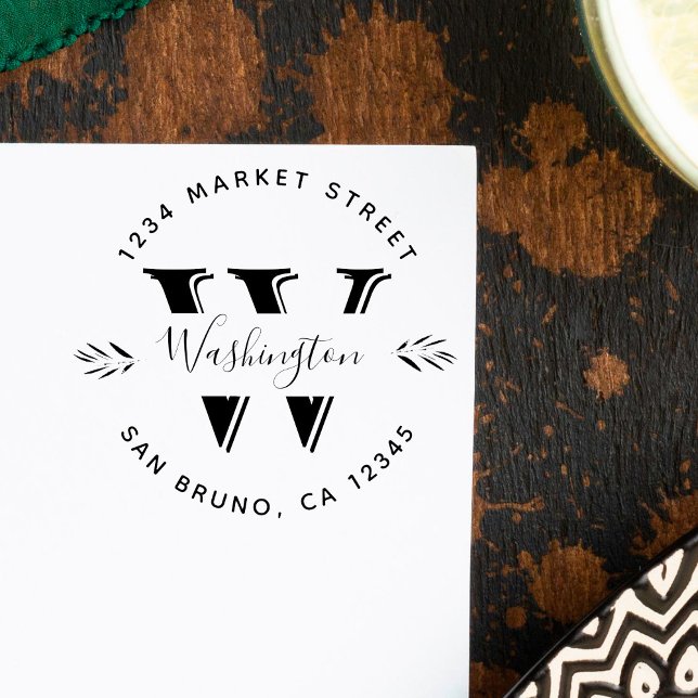 Grönt Olive Gren Family Namn Returadress Självfärgande Stämpel (Skapare uppladdad)