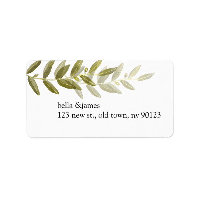 Grönt Olive Gren Returetiketter Adressetikett (Framsidan)
