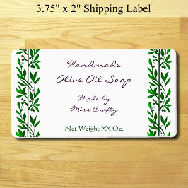 Grönt Olive Löv Anpassningsbar Soap Etiketter Fraktsedel