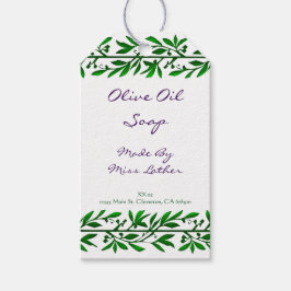 Grönt Olive Löv Anpassningsbar Soap Märkres Presentetikett