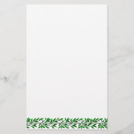 Grönt Olive Löv Gräns Stationery Brevpapper