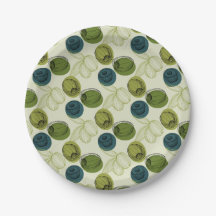 Grönt Olive Sketch Teckning Mönster Kitchen