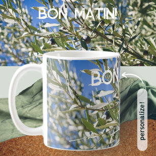 Grönt Olive Träd med svarta frukter Kaffemugg