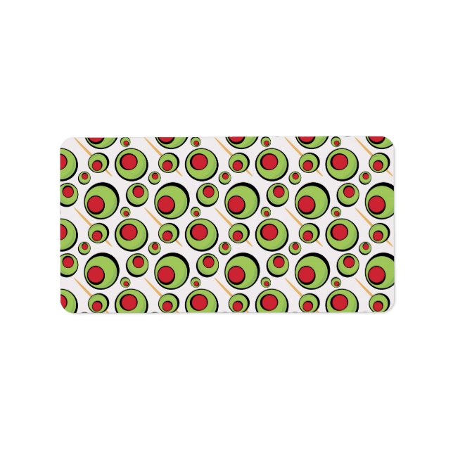 grönt oliver mönster adressetikett (Framsidan)