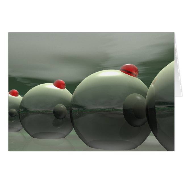 Grönt Olives Techno Hälsningskort (Framsidan Horizontal)